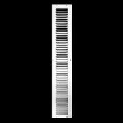 4 x 30-inch White Steel flat stamped return grille, front view