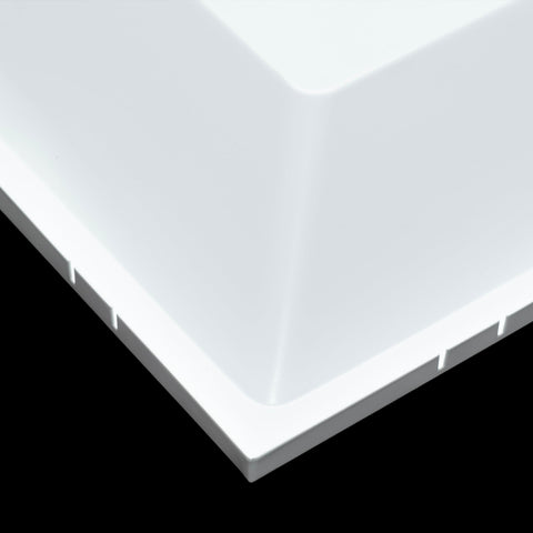 24x24 Steel T-Bar Drop Ceiling Air Diffuser | 12" Neck, Flat Plate Plaque Diffuser | White