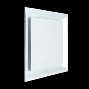 24 x 24-inch White Steel T-bar plaque diffuser, angled view