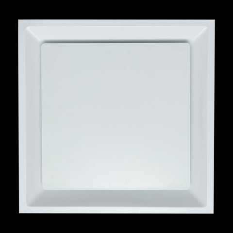 24x24 Steel T-Bar Drop Ceiling Air Diffuser | 12" Neck, Flat Plate Plaque Diffuser | White