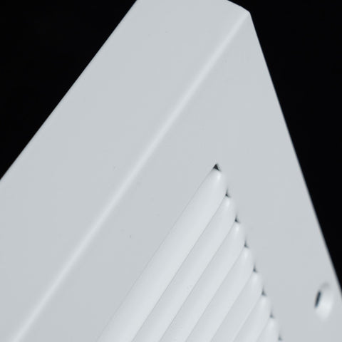 14"W x 6"H [Duct Opening] Steel Triangular Baseboard Return Air Grille | Air Register Vent Cover Grill | 3.75" Depth | White | Outer Dimensions: 15-3/4" x 6-5/8"