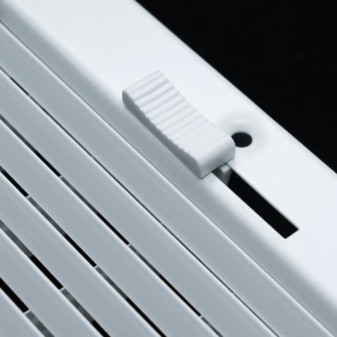 14"x6" Steel Baseboard Air Supply Grille with Multi-Shutter Damper | White | Outer Dimension: 15-1/4"W X 7-1/4"H