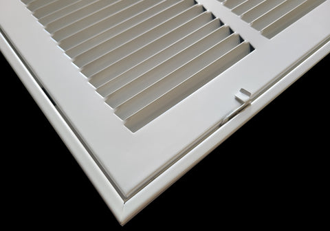 16" X 25" Duct Opening | Steel Return Air Filter Grille [Fixed Hinged] for Sidewall and Ceiling | Outer Dimensions: 18 5/8"W X 27 5/8"H