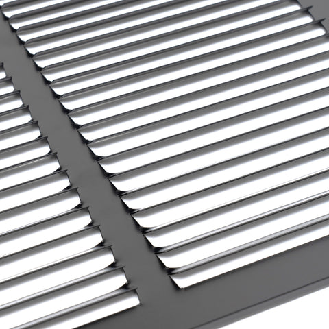 12"x8" Steel Return Air Grille – HVAC Cold Air Intake Vent Cover, Black | Out. Dim.: 13-3/4"W X 9-3/4"H