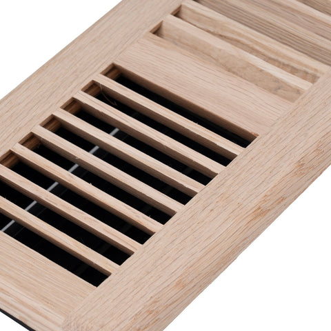 2"x12" Heavy Duty Steel Floor Register, Louvered Air Vent with Adjustable Damper | Oak | Out. Dim.: 3-3/4"W X 13-3/4"H