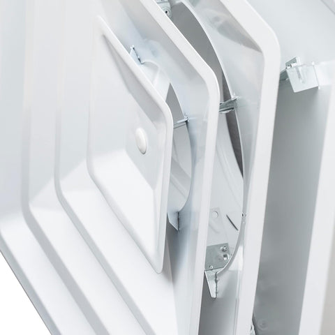 24x24 Steel T-Bar Drop Ceiling Air Diffuser | 10" Neck, 2-Cone Supply Vent | White