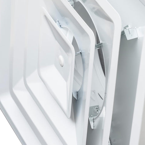 24x24 Steel T-Bar Drop Ceiling Air Diffuser | 12" Neck, 2-Cone Supply Vent | White