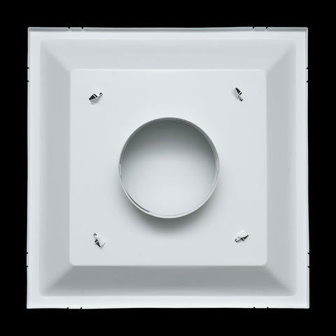 24x24 Steel T-Bar Drop Ceiling Air Diffuser | 12" Neck, Flat Plate Plaque Diffuser | White