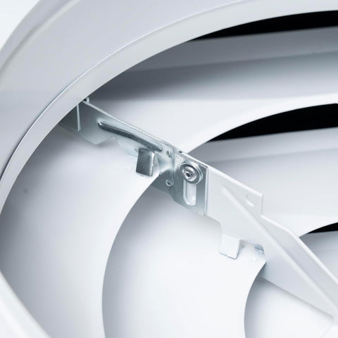 24x24 Steel T-Bar Drop Ceiling Air Diffuser | 12" Neck, 2-Cone Supply Vent | White
