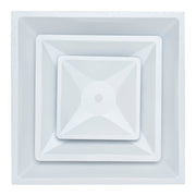 24 x 24-inch White Steel T-bar cone diffuser, front view