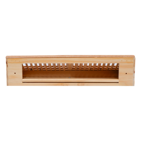 18" Corner Baseboard Register | Oak