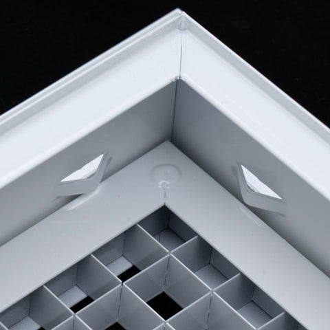 24"x24" Aluminum Eggcrate Return Air Filter Grille for Sidewall and Ceiling | White | Out. Dim.: 26-1/4"W X 26-1/4"H