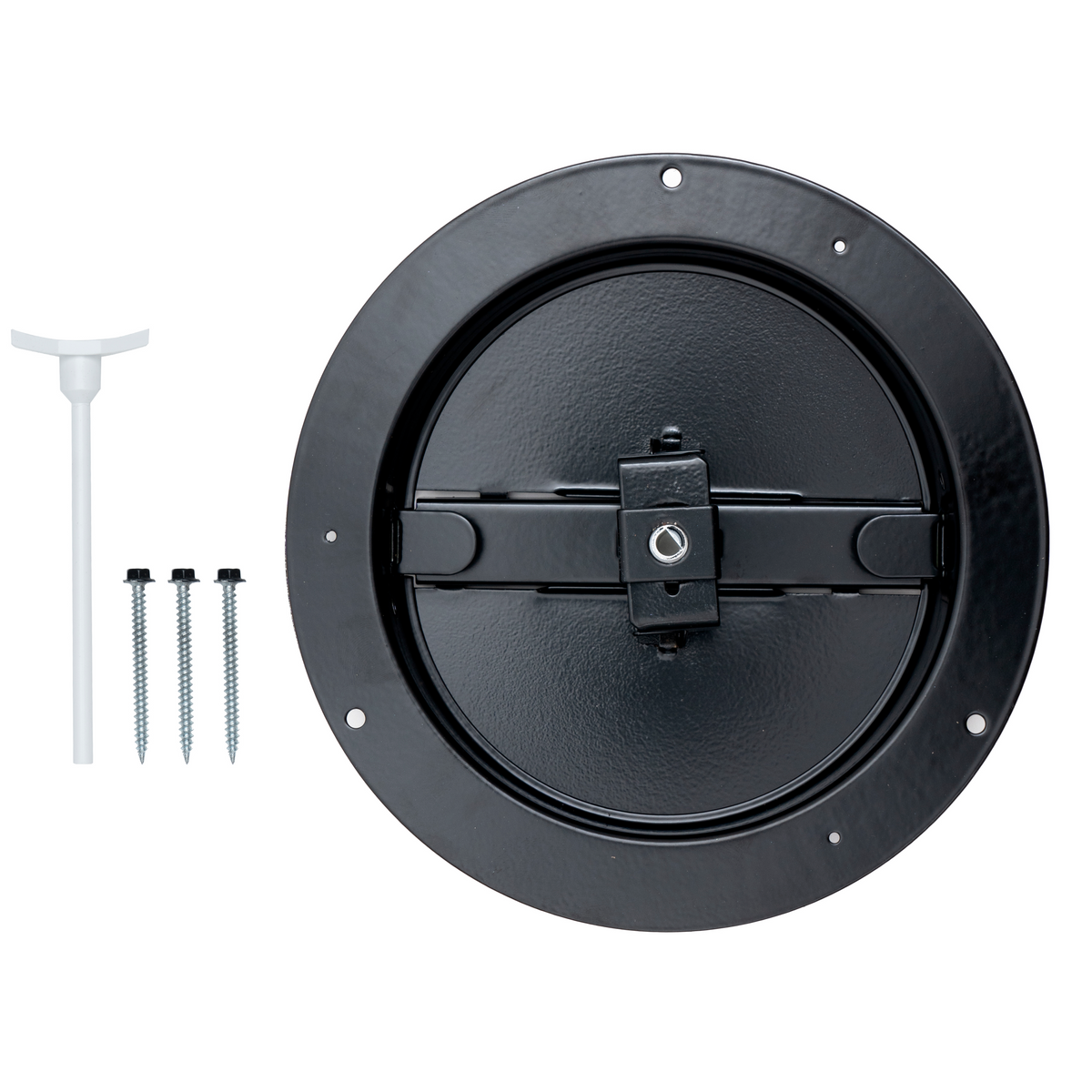 Handua 6" [Neck Size] Steel Butterfly Damper for Round Ceiling Air Supply Diffuser - Black | Outer Diameter: 7-1/2"