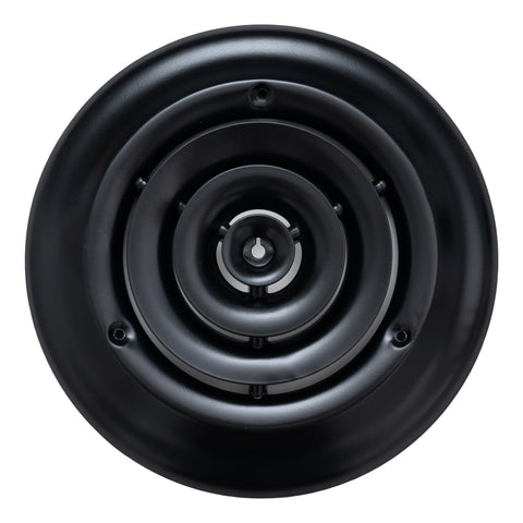 Handua 6" [Neck Size] Steel Round Air Supply Diffuser for Ceiling - Black - Outer Dimension: 9-15/16"