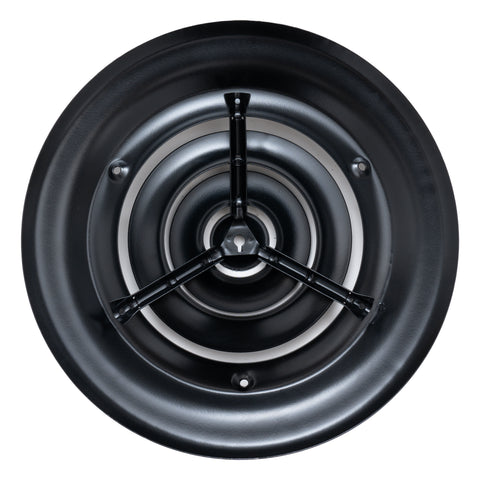 Handua 6" [Neck Size] Steel Round Air Supply Diffuser for Ceiling - Black - Outer Dimension: 9-15/16"