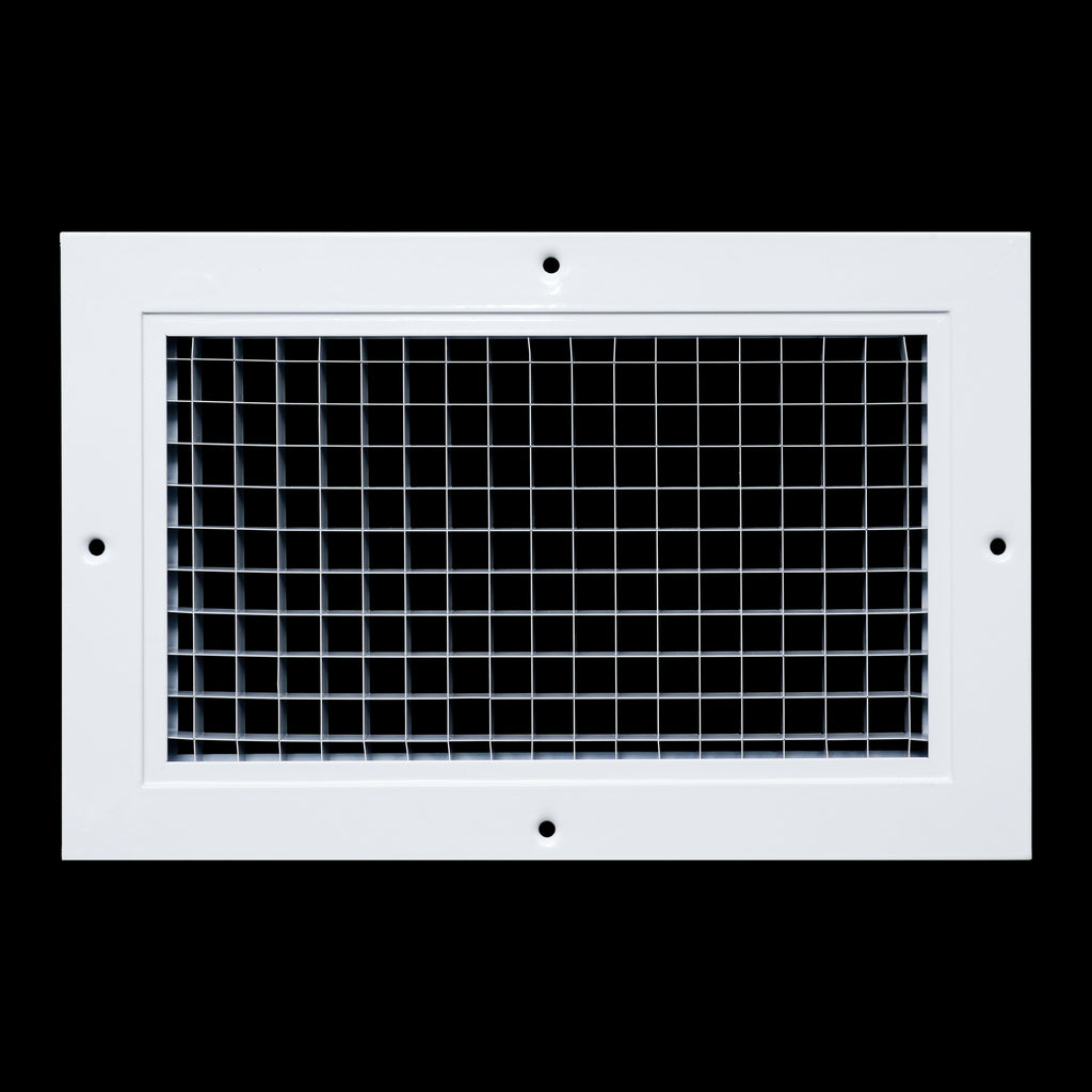 Fits 6x10 and 10x6 Duct Opening | Aluminum Eggcrate Return Air Grille | Low Noise & High Air Flow, Rust Proof Vent Cover Grill for Sidewall & Ceiling | White | Outer Dimensions: 7.75" X 11.75"