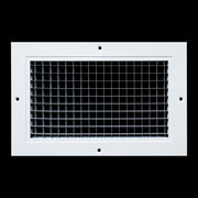 6 x 10-inch White Aluminum eggcrate return grille, front view