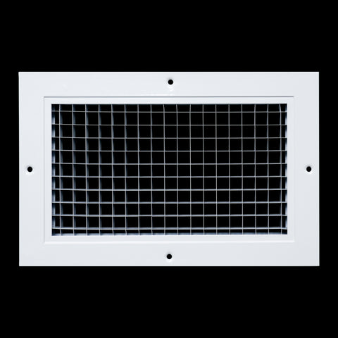 Fits 6x10 and 10x6 Duct Opening | Aluminum Eggcrate Return Air Grille | Low Noise & High Air Flow, Rust Proof Vent Cover Grill for Sidewall & Ceiling | White | Outer Dimensions: 7.75" X 11.75"