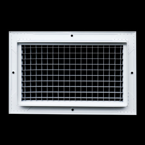 Fits 6x10 and 10x6 Duct Opening | Aluminum Eggcrate Return Air Grille | Low Noise & High Air Flow, Rust Proof Vent Cover Grill for Sidewall & Ceiling | White | Outer Dimensions: 7.75" X 11.75"