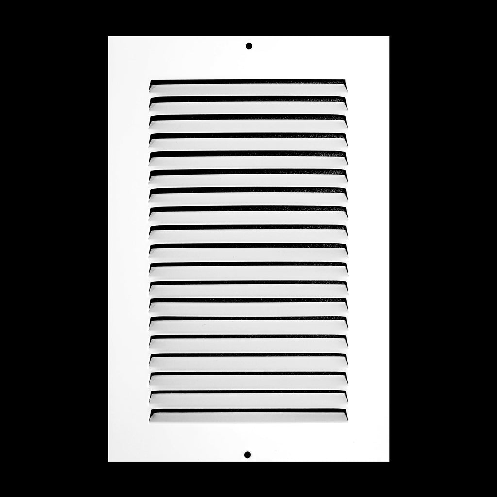 6"x10" Steel Return Air Grille – HVAC Cold Air Intake Vent Cover, White | Out. Dim.: 7-3/4"W X 11-3/4"H