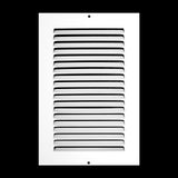 6"x10" Steel Return Air Grille – HVAC Cold Air Intake Vent Cover, White | Out. Dim.: 7-3/4"W X 11-3/4"H