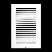 6 x 10-inch White Steel flat stamped return grille, front view