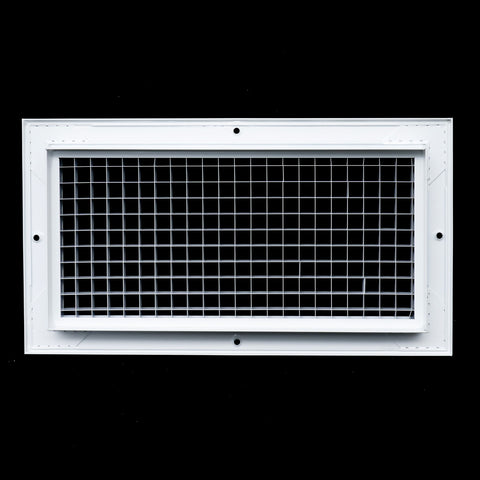 6" x 12" [Duct Opening] Aluminum Return Air Grille | Rust Proof Eggcrate Vent Cover Grill for Sidewall and Ceiling, White | Outer Dimensions: 7.75" X 13.75"
