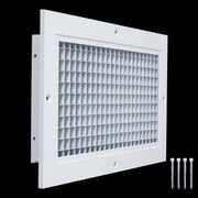 6 x 12-inch White Aluminum eggcrate return grille, angled view