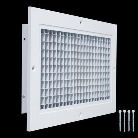 6" x 12" [Duct Opening] Aluminum Return Air Grille | Rust Proof Eggcrate Vent Cover Grill for Sidewall and Ceiling, White | Outer Dimensions: 7.75" X 13.75"