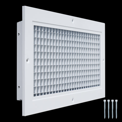 6" x 14" [Duct Opening] Aluminum Return Air Grille | Rust Proof Eggcrate Vent Cover Grill for Sidewall and Ceiling, White | Outer Dimensions: 7.75" X 15.75"