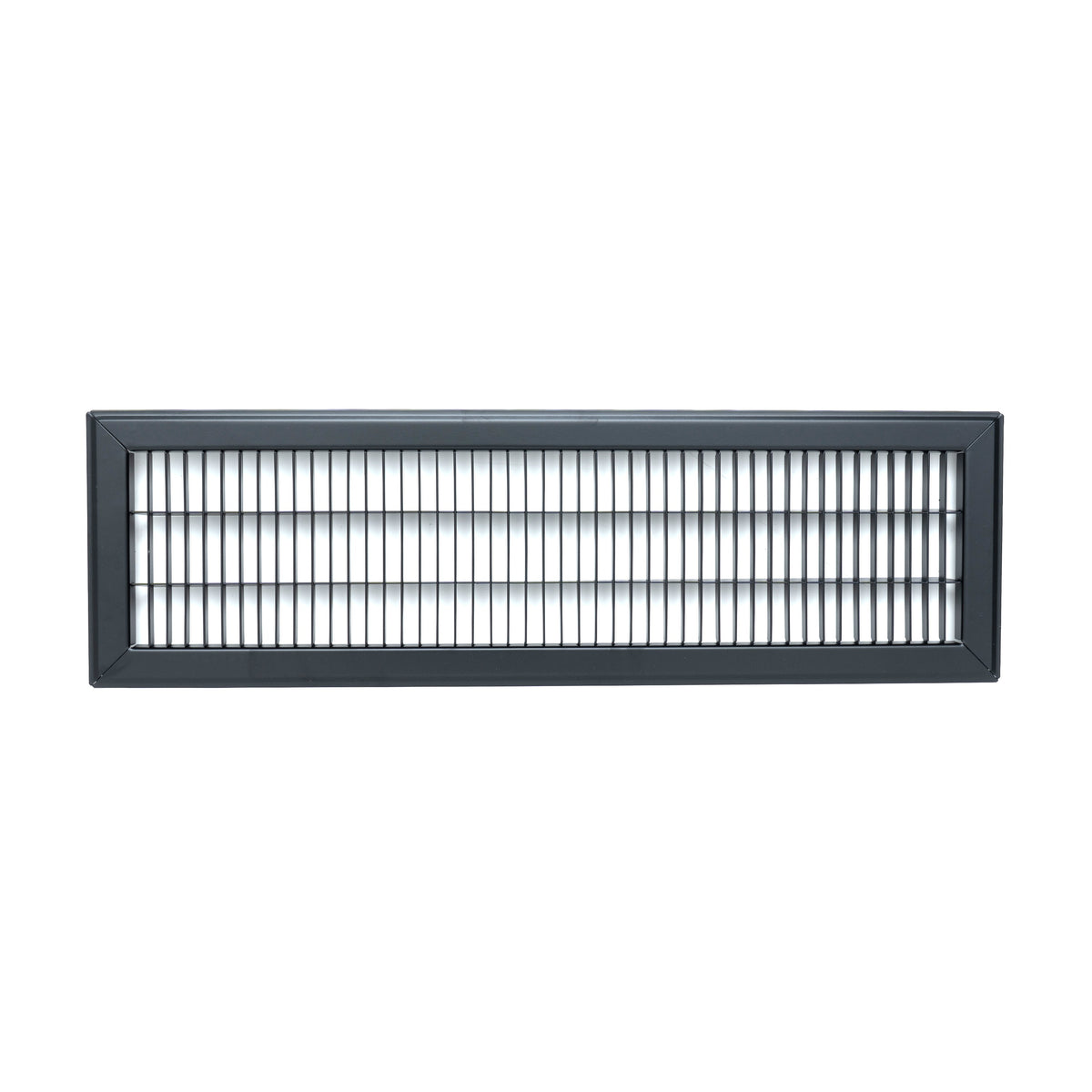 6"x24" Heavy Duty Return Air Floor Grille | Walkable Black | Out. Dim.: 7-3/4"W X 25-3/4"H