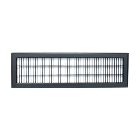 6"x24" Heavy Duty Return Air Floor Grille | Walkable Black | Out. Dim.: 7-3/4"W X 25-3/4"H