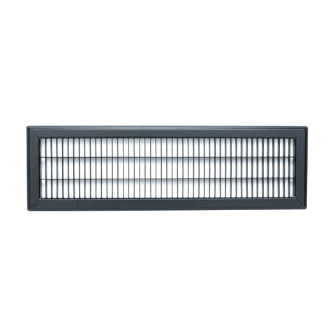 Fits 6x24 and 24x6 Duct Opening | Return Air Floor Grille by Handua | Walkable Vent Cover Grill for Floor | Black | Heavy Duty Fixed Blades | Outer Dimensions: 7.75"W X 25.75"H