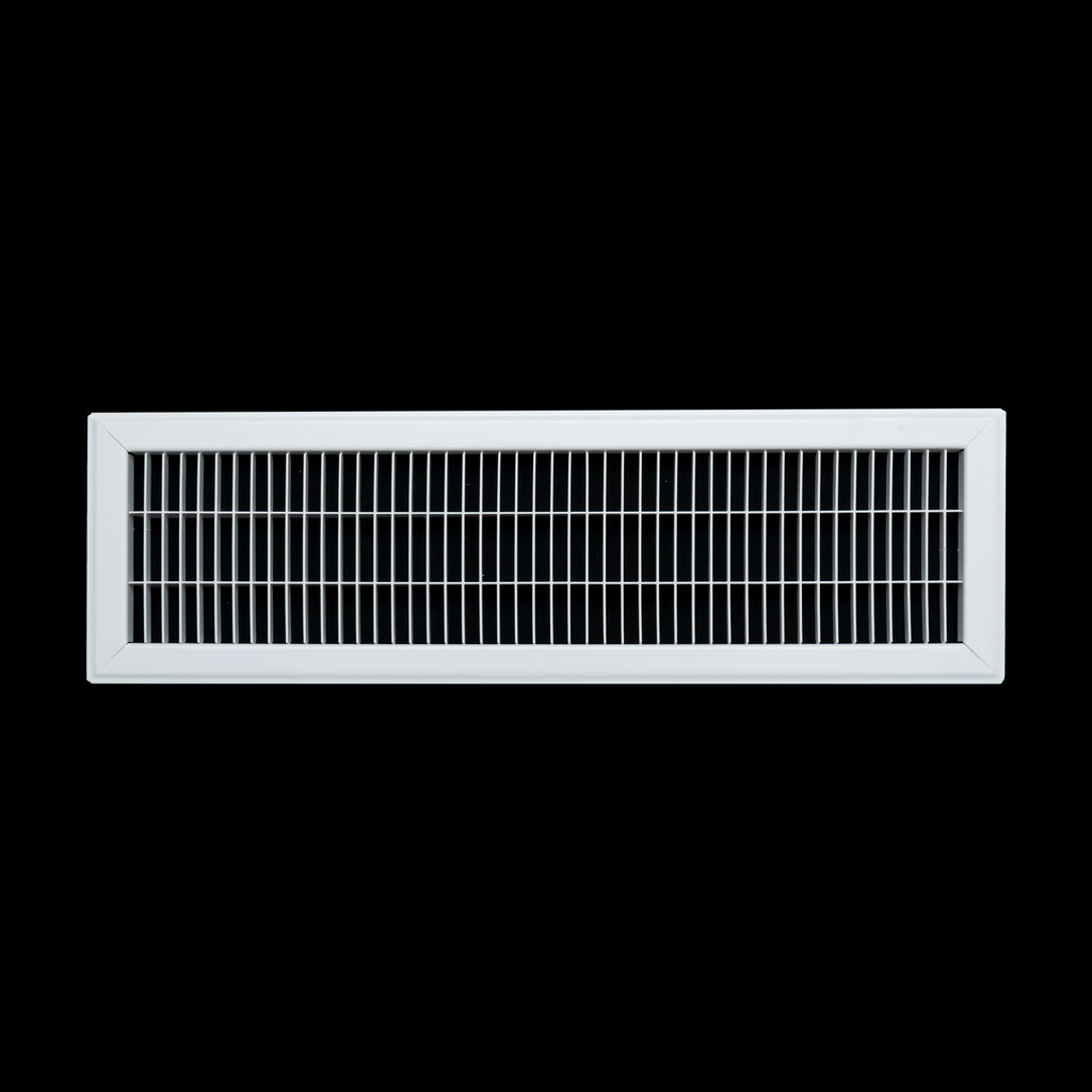 6"x24" Heavy Duty Return Air Floor Grille | Walkable White | Out. Dim.: 7-3/4"W X 25-3/4"H