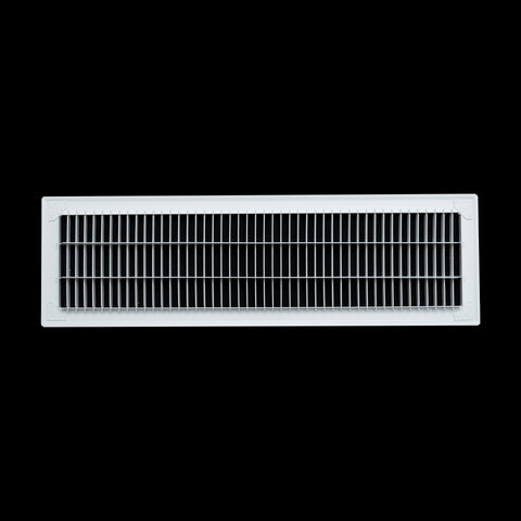 6"x24" Heavy Duty Return Air Floor Grille | Walkable White | Out. Dim.: 7-3/4"W X 25-3/4"H