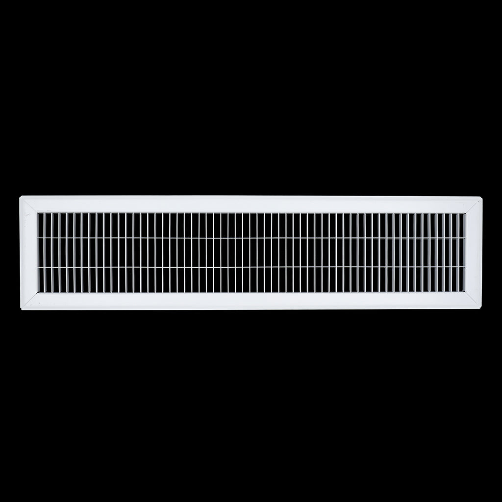 6"x30" Heavy Duty Return Air Floor Grille | Walkable White | Out. Dim.: 7-3/4"W X 31-3/4"H