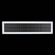 6 x 30-inch White Steel heavy duty return floor register, front view
