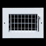 6x4 Steel Adjustable Air Vent Cover | Supply Register for Wall & Ceiling | White | Outer Dimension: 7-3/4"W X 5-3/4"H