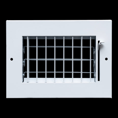 6x4 Steel Adjustable Air Vent Cover | Supply Register for Wall & Ceiling | White | Outer Dimension: 7-3/4"W X 5-3/4"H
