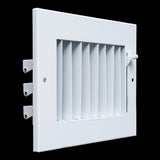 6x4 White Steel Adjustable Supply Register, Air Vent Cover with Damper for Sidewall Or Ceiling