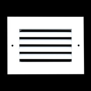 6 x 4-inch White Aluminum bar return grille, front view