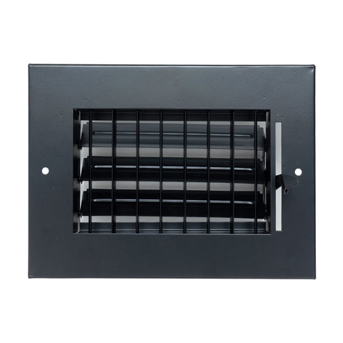6x4 Steel Adjustable Air Vent Cover | Supply Register for Wall & Ceiling | Black | Outer Dimension: 7-3/4"W X 5-3/4"H
