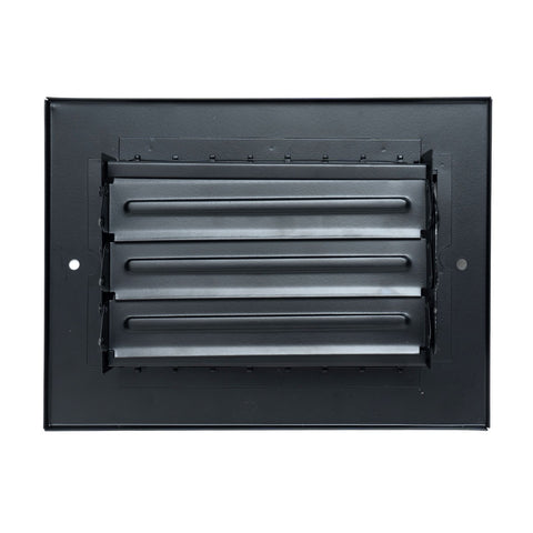 6x4 Steel Adjustable Air Vent Cover | Supply Register for Wall & Ceiling | Black | Outer Dimension: 7-3/4"W X 5-3/4"H
