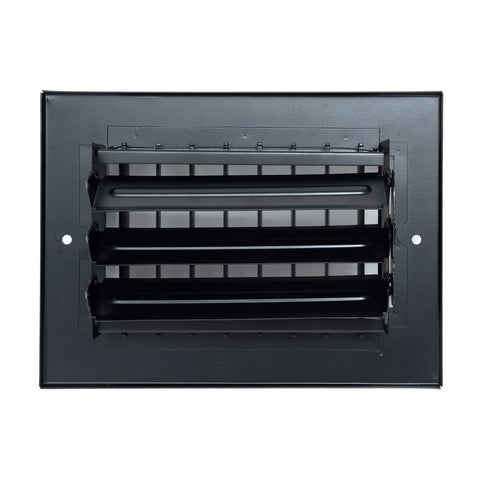 6x4 Steel Adjustable Air Vent Cover | Supply Register for Wall & Ceiling | Black | Outer Dimension: 7-3/4"W X 5-3/4"H