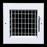 6x6 Steel Adjustable Air Vent Cover | Supply Register for Wall & Ceiling | White | Outer Dimension: 7-3/4"W X 7-3/4"H