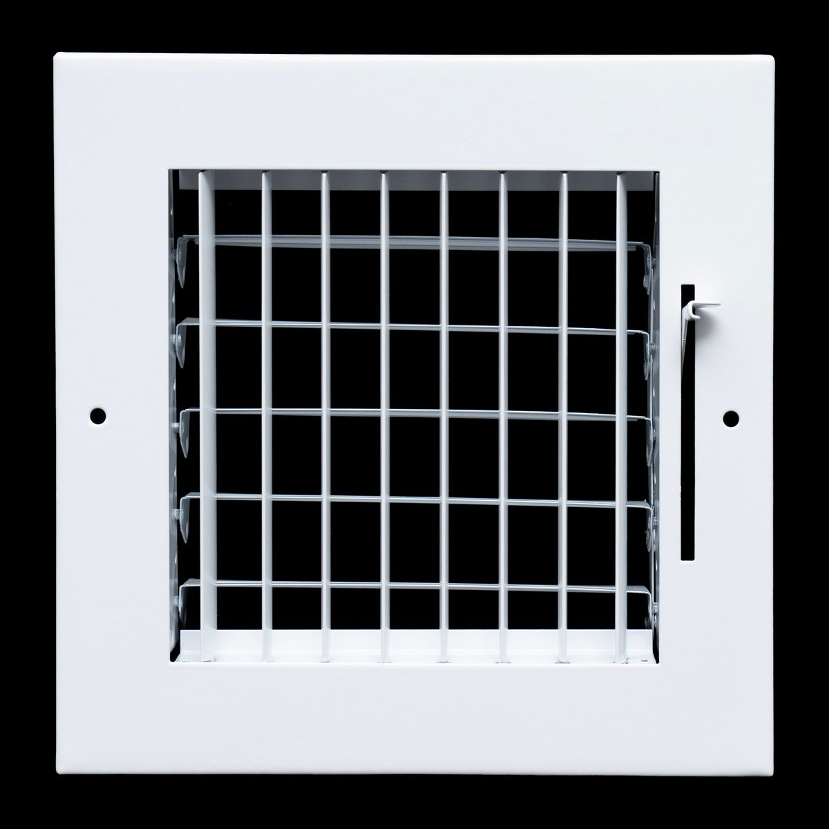 6x6 Steel Adjustable Air Vent Cover | Supply Register for Wall & Ceiling | White | Outer Dimension: 7-3/4"W X 7-3/4"H