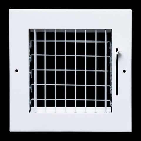 6x6 Steel Adjustable Air Vent Cover | Supply Register for Wall & Ceiling | White | Outer Dimension: 7-3/4"W X 7-3/4"H