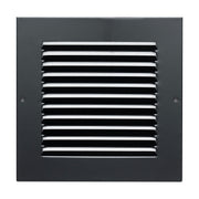 6 x 6-inch Black Steel flat stamped return grille, front view