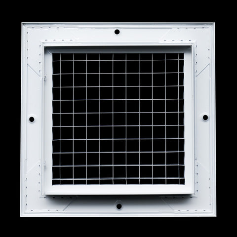 6" x 6" [Duct Opening] Aluminum Return Air Grille | Rust Proof Eggcrate Vent Cover Grill for Sidewall and Ceiling, White | Outer Dimensions: 7.75" X 7.75"