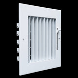 6x6 White Steel Adjustable Supply Register, Air Vent Cover with Damper for Sidewall Or Ceiling
